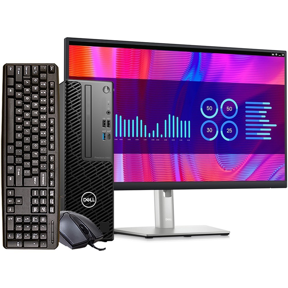 Dell Precision Desktop Computer Intel i7-13700 32GB RAM 2TB SSD 24" LCD Win11Pro