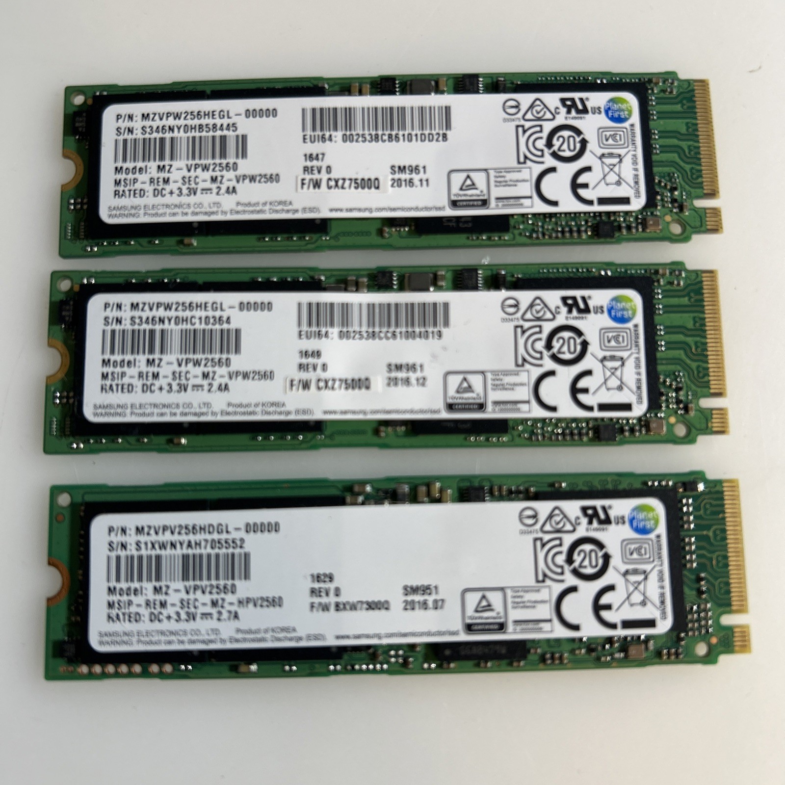 Samsung Solid State Drive Miscellaneous LOT of 3 Untested abvs