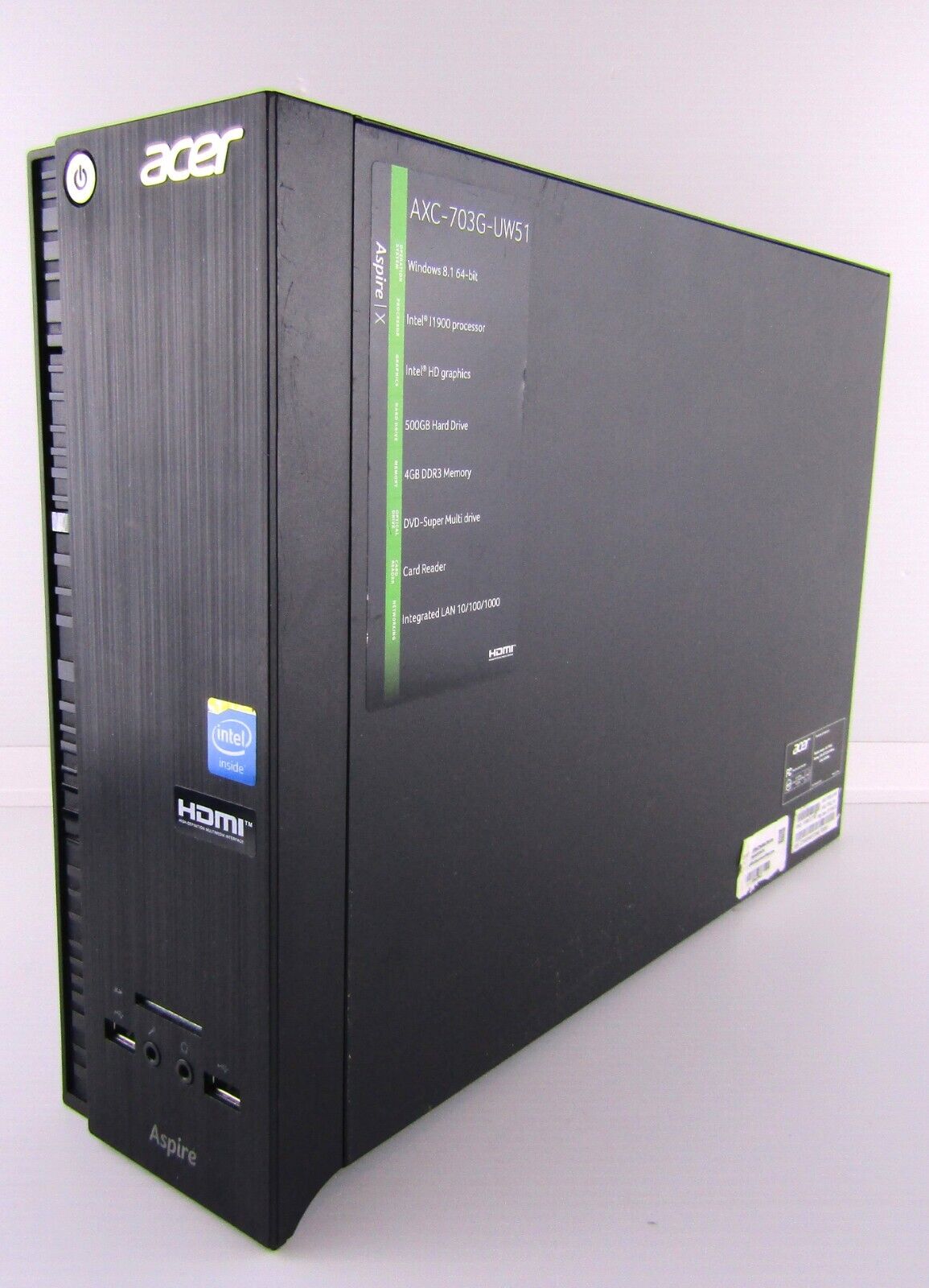 Acer Aspire XC-703G Desktop PC Windows 10 Intel J1900 500 GB SSD 4 GB RAM