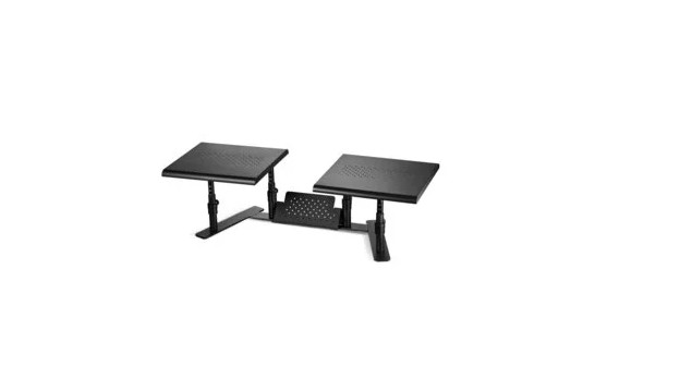 NEW Staples Dual Monitor Stand up to 24" Monitors Black (51230) ST51230-CC