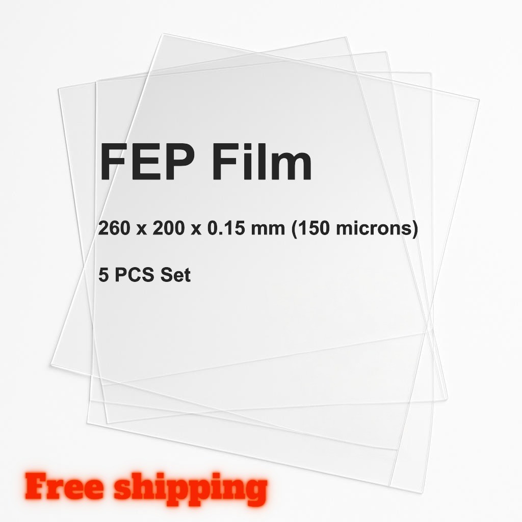5PCS FEP Film 260x200x0.15mm for Anycubic Photon Mono X, Elegoo Saturn, Mighty