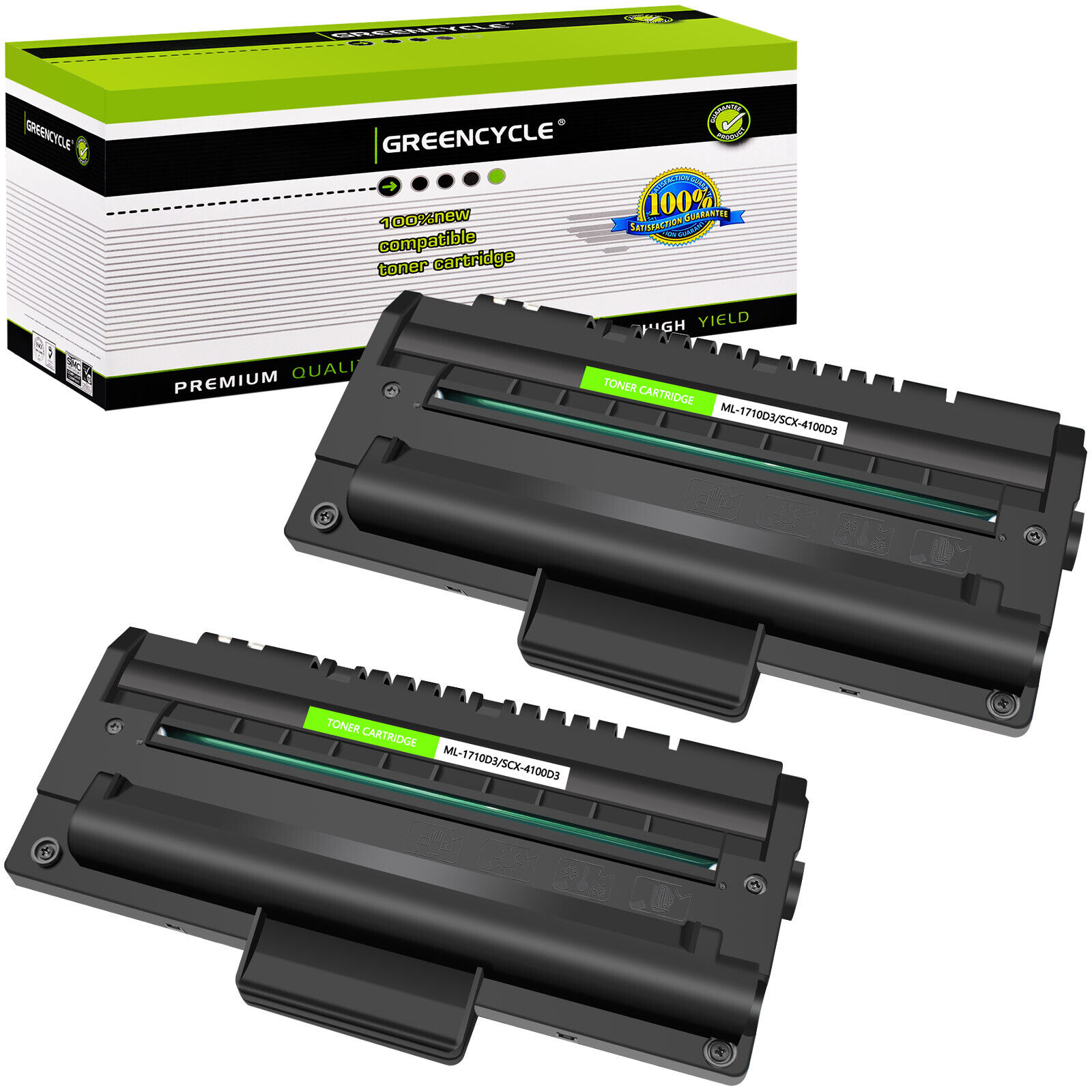 2PK Black Toner Cartridge Fits for Samsung ML-1710D3 ML-1750 ML-1510 ML-1520D3