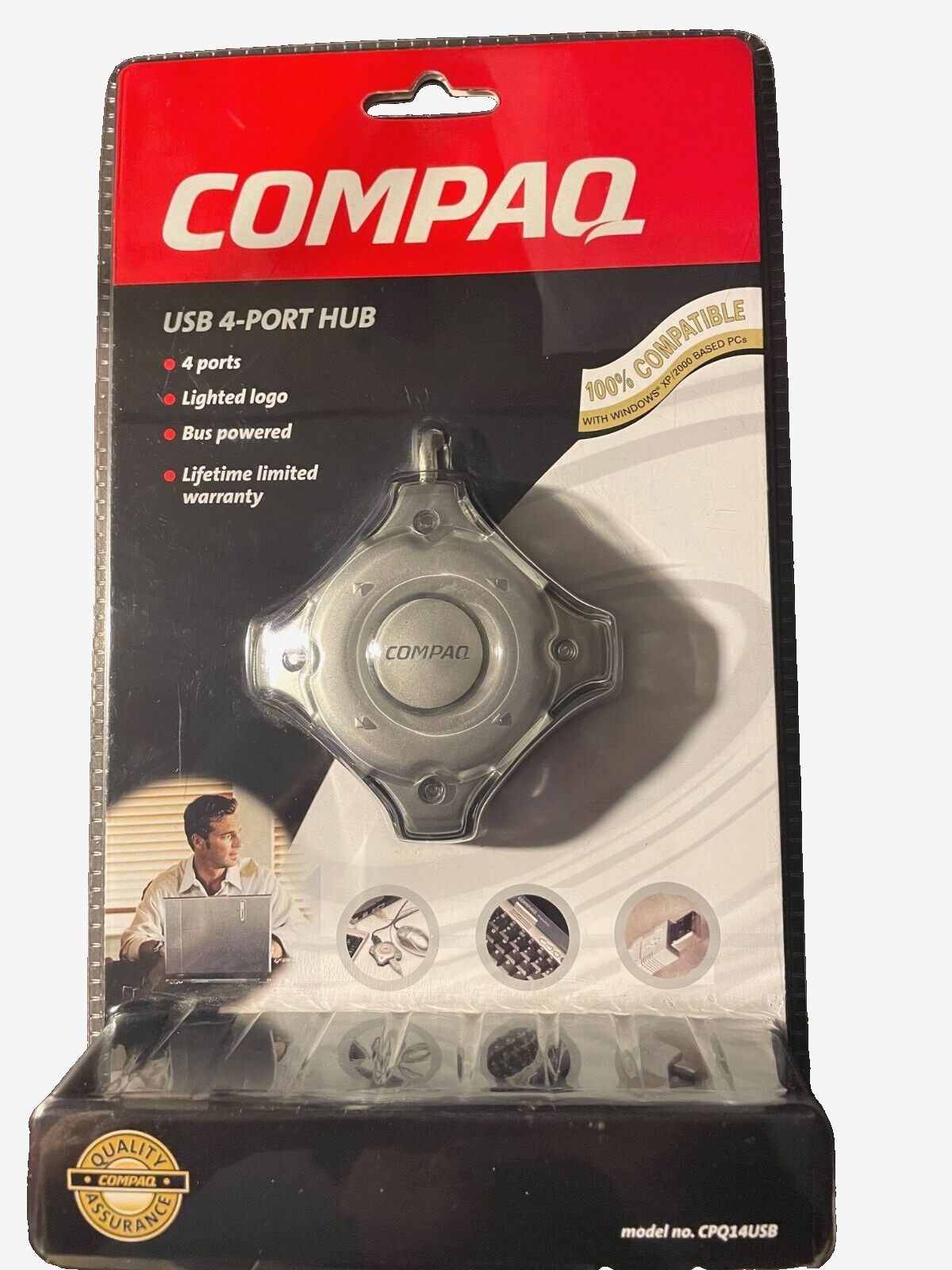 COMPAQ USB  4 PORT HUB FOR USE WITH WINDOWS 2000/XP  NEW UNOPENED