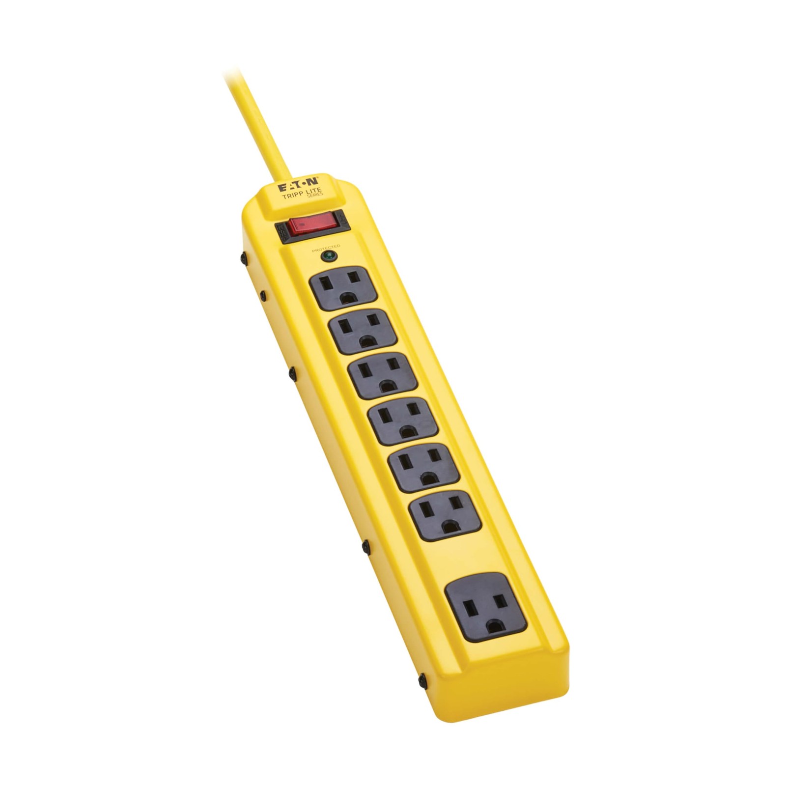 Tripp Lite TLM704SA Power Strip 7 Outlet 450 Joule 4ft Cord Yellow Metal