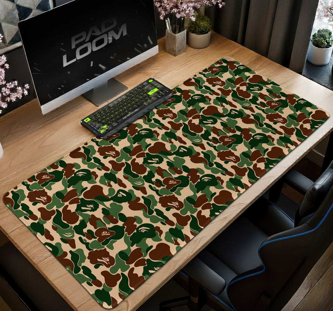 Bape Mouse Pad - Jungle Camo Gaming Desk Mat Accessories