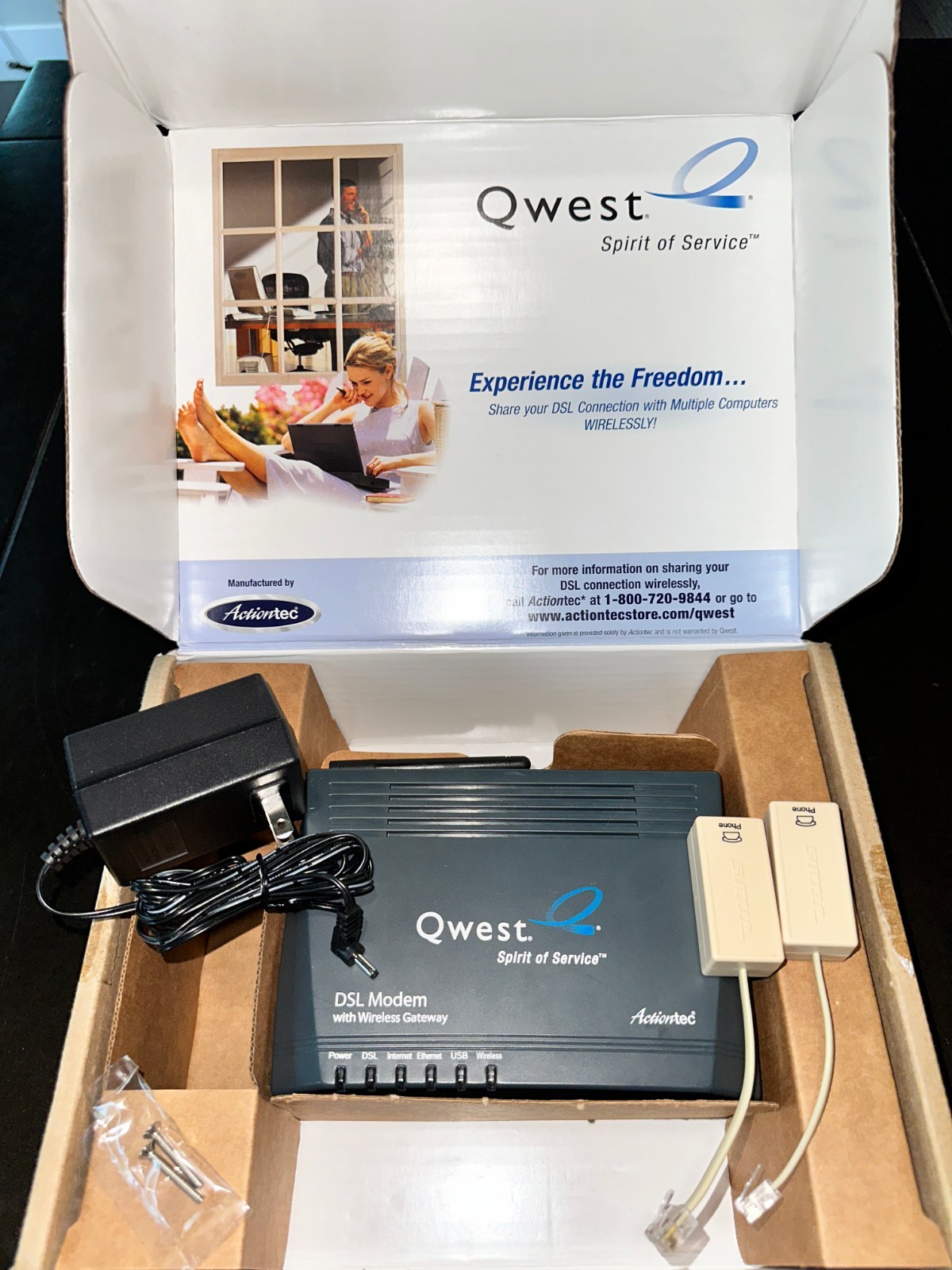 ACTIONTEC GT701-WG 54 Mbps 1-Port DSL Modem with Wireless G Gateway Router Qwest