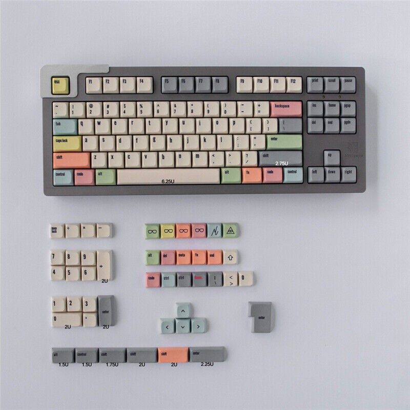 Canvas Color Keycap XDA Height PBT Sublimatio 134 Keycaps for Cherry MX Keyboard