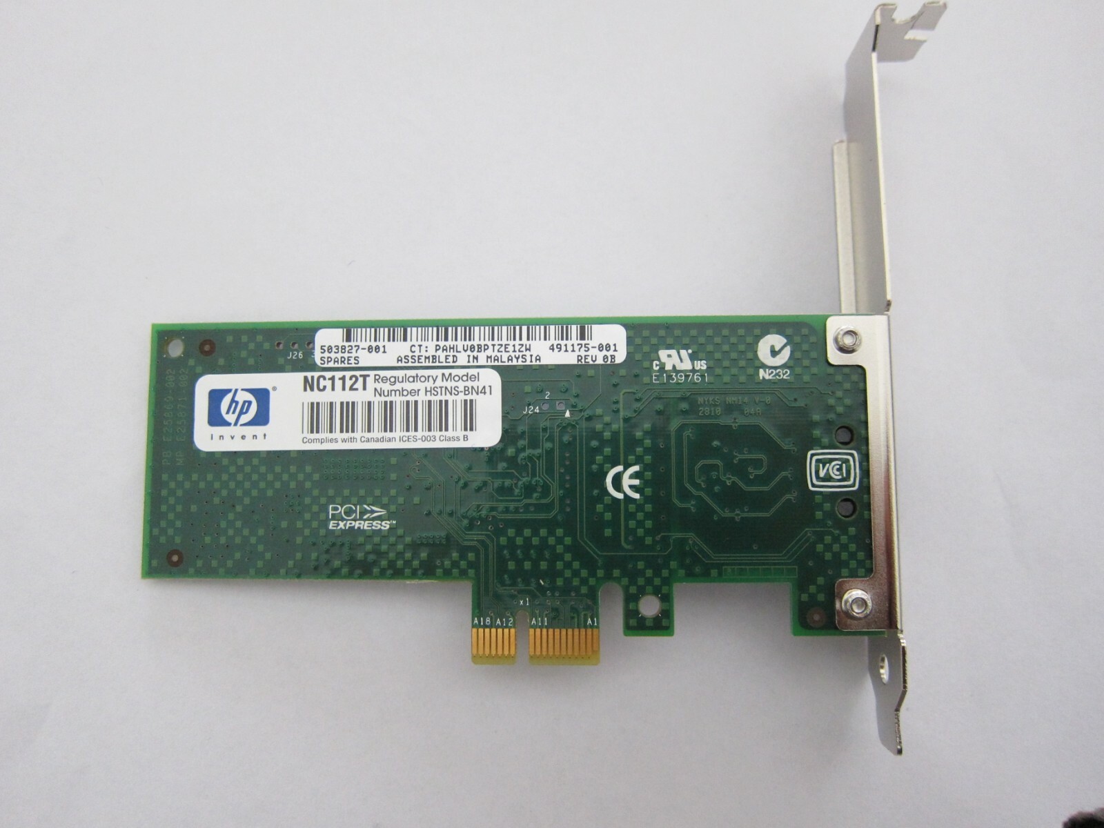 HP NC112T PCIe Gigabit Server Adapter HP part number : 503827-001