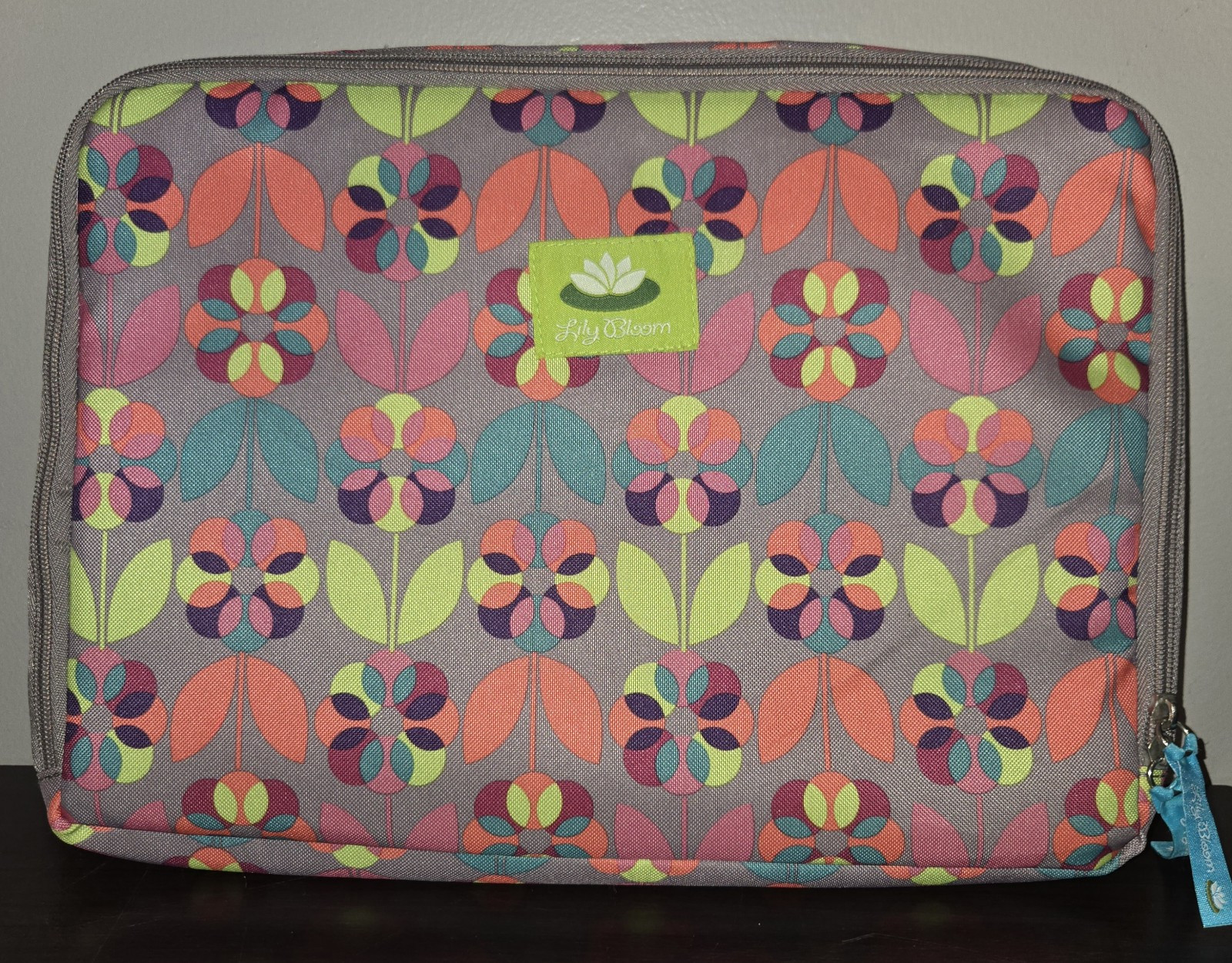 Lily Bloom Multicolored Flowers Laptop Tablet Case Soft Shell Zip Top Handle 