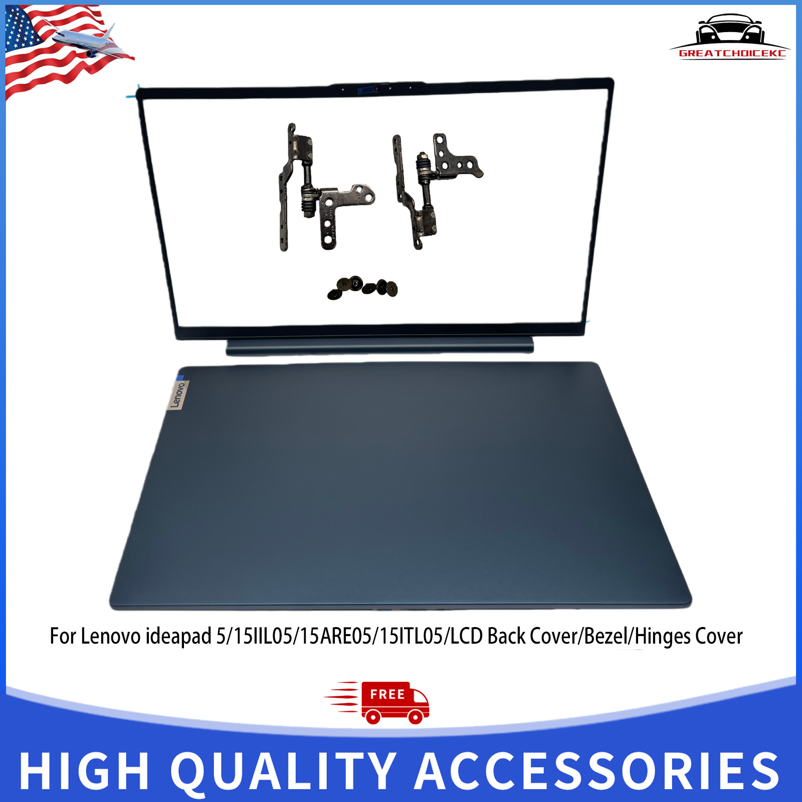 For Lenovo ideapad 5/15IIL05/15ARE05/15ITL05/LCD Back Cover/Bezel/Hinges Cover