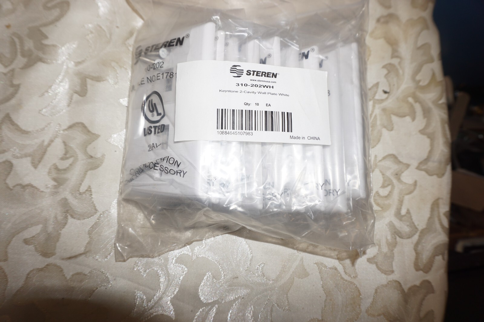 Steren 310-202 Standard Keystone 2 Port Wall Plate White NEW