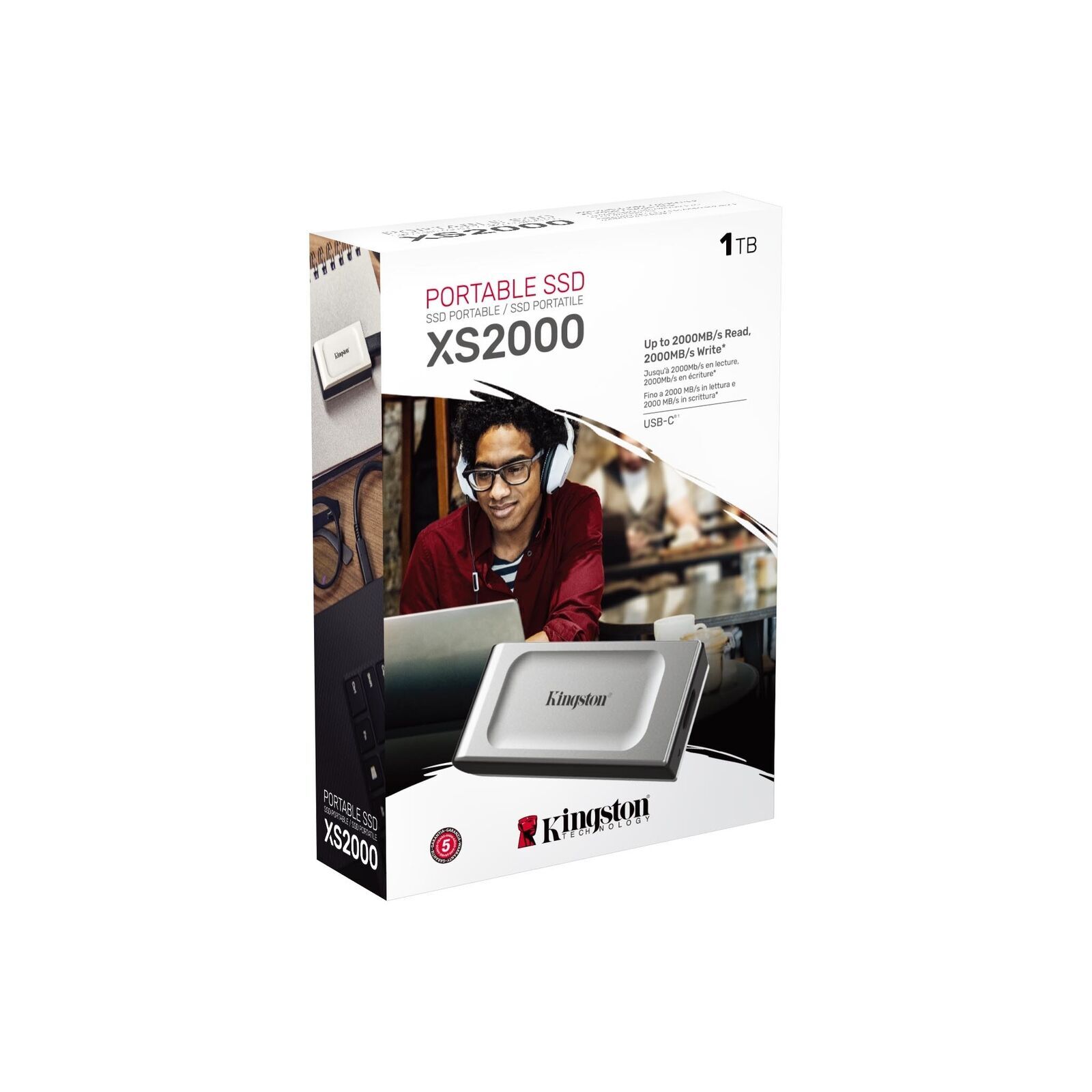 Kingston XS2000 1TB USB-C Portable External SSD (SXS2000/1000G)