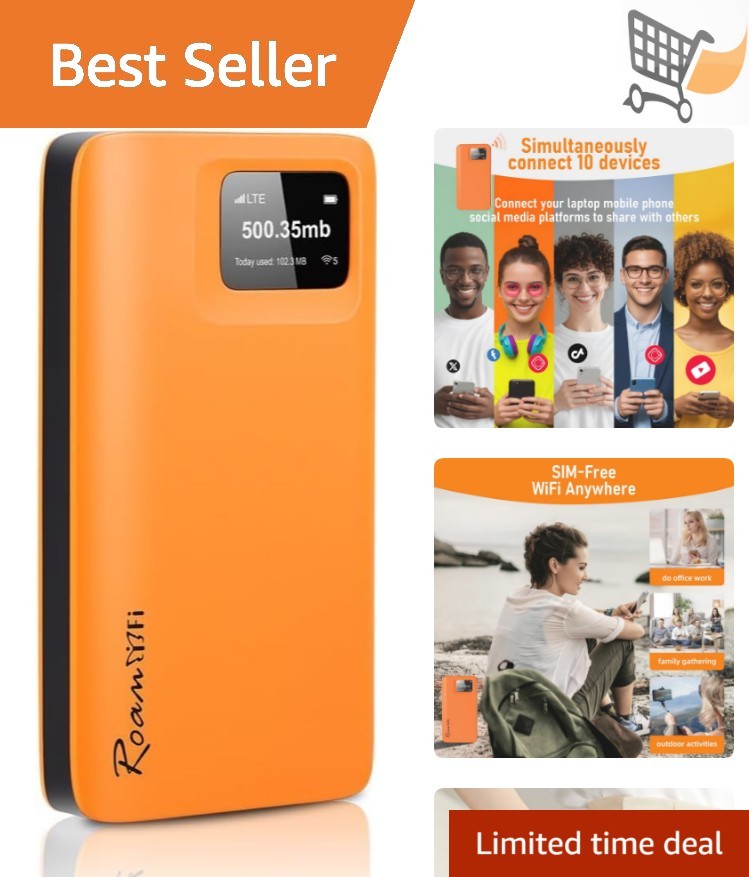 Mobile Hotspot Router 4G LTE Portable WiFi 10 Devices Worldwide Travel