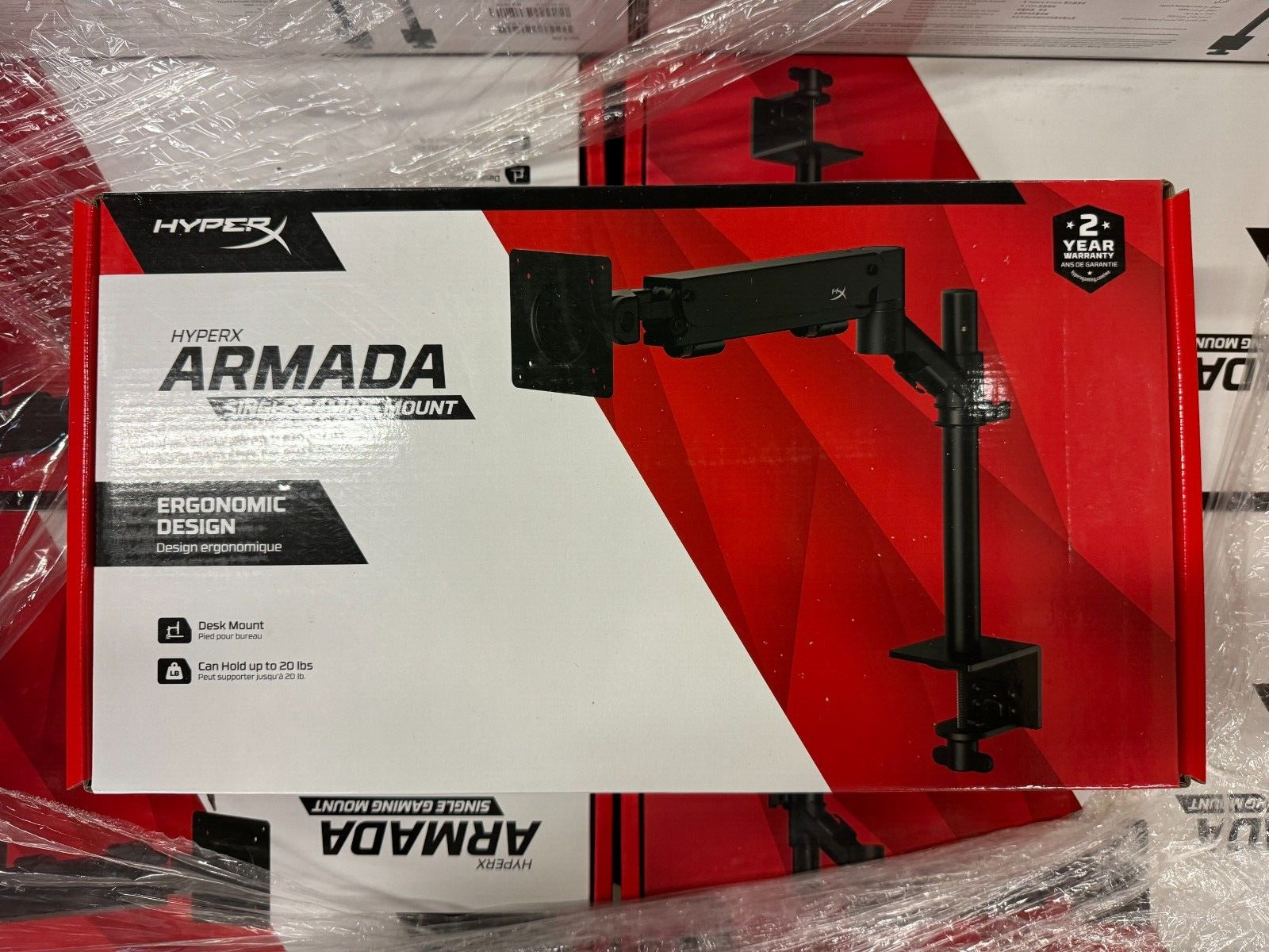 Brand New HyperX Armada Single Gaming Bracket Arm Desk Mount VESA for Monitor HP