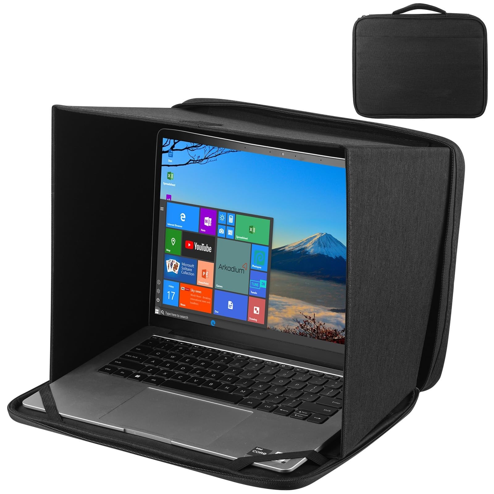 Universal Foldable Laptop Sun Shade & Privacy Shield - Fits 12-14 inch Laptop...