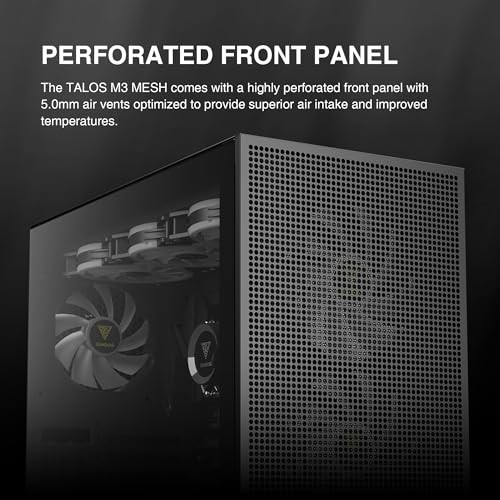 BLACK - GAMDIAS E-ATX MID TOWER GAMING COMPUTER CASE, TEMPERED GLASS PC CASE,