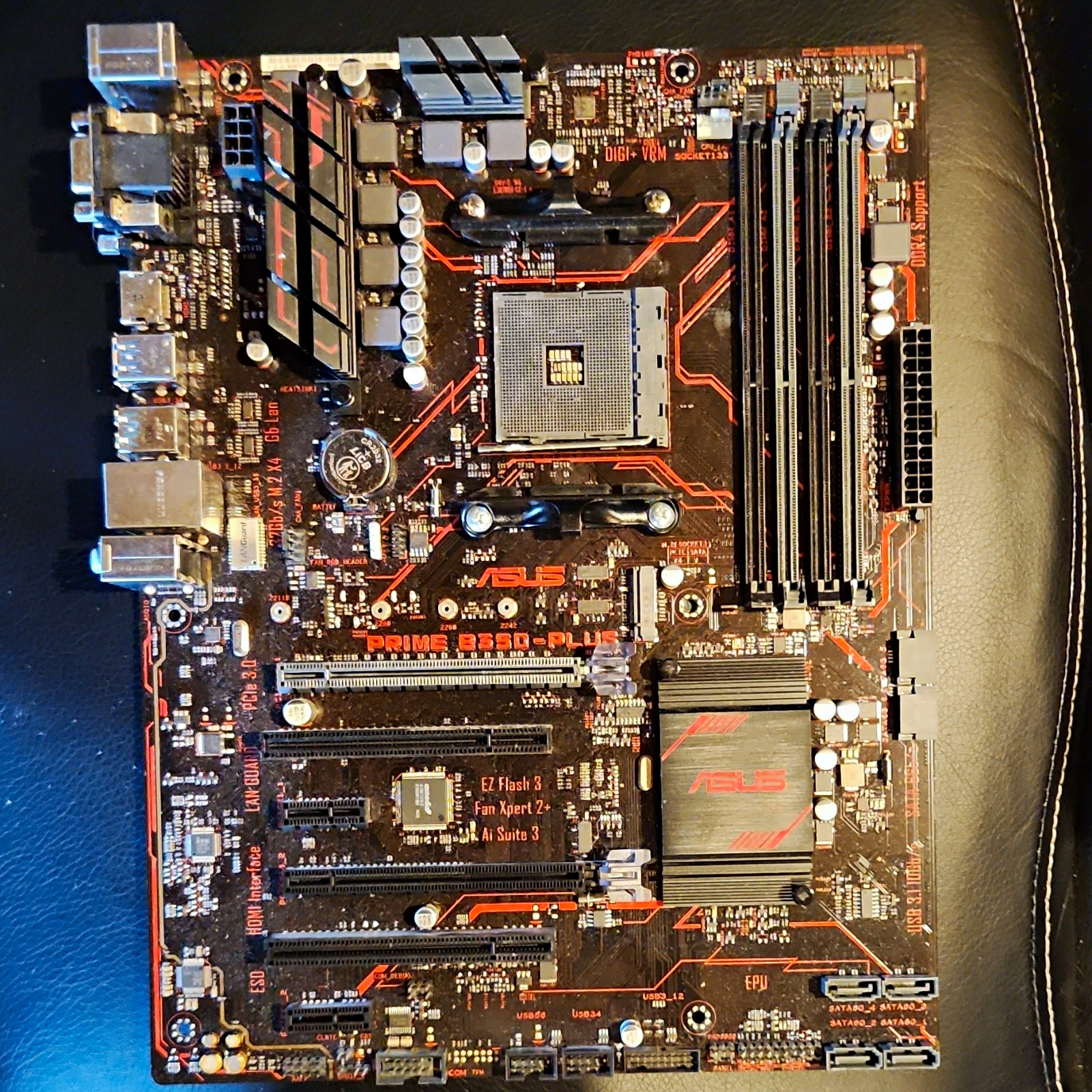 ASUS PRIME B350-PLUS AMD AM4 ATX DDR4 4-DIMM Gaming Motherboard