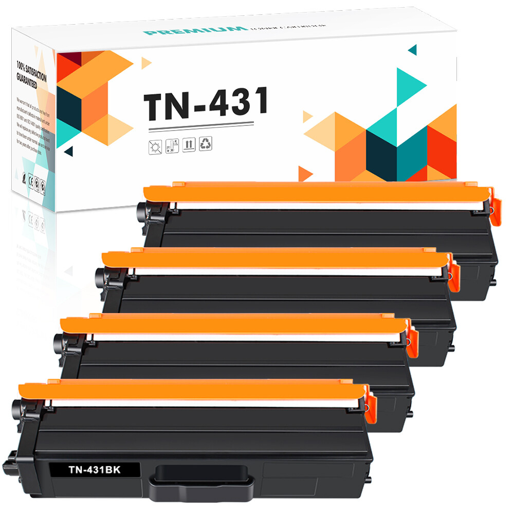 4x TN-431BK TN433 Toner Compatible With Brother HL-L8260CDW MFC-L8610CDW Printer