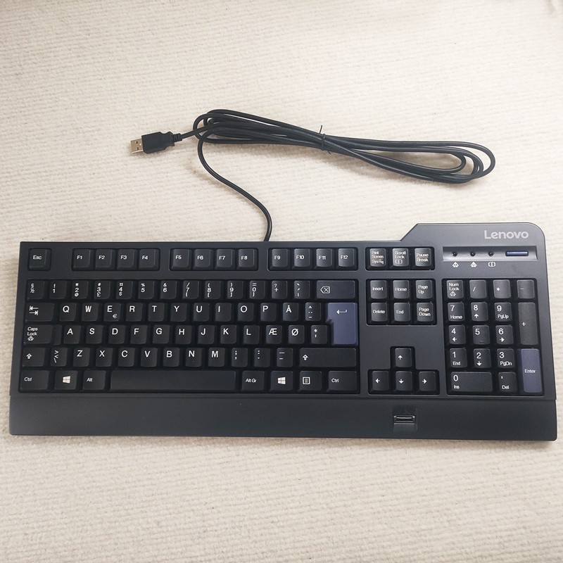 Nordic Chinese layout USB fingerprint keyboard for Lenovo kuf1256 