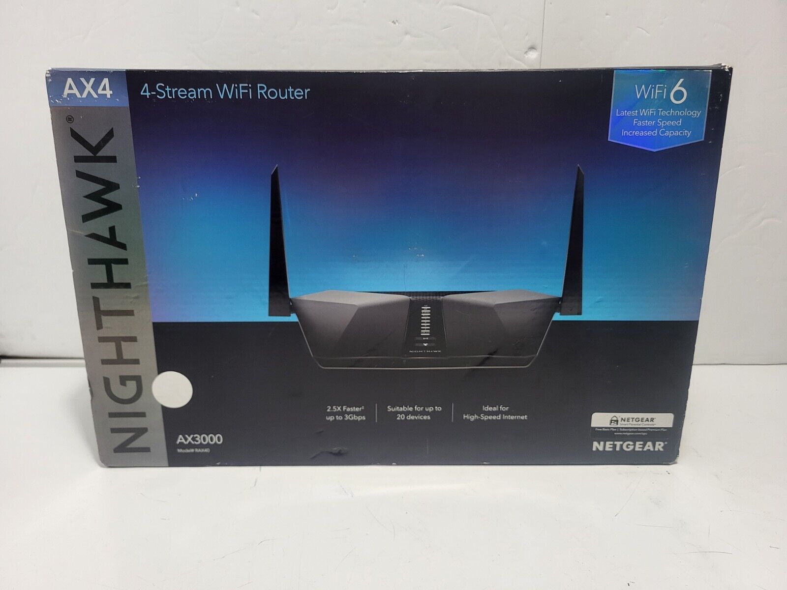 NETGEAR Nighthawk AX4 4-Stream AX3000 WiFi 6 Router  RAX36S-100PAS - New