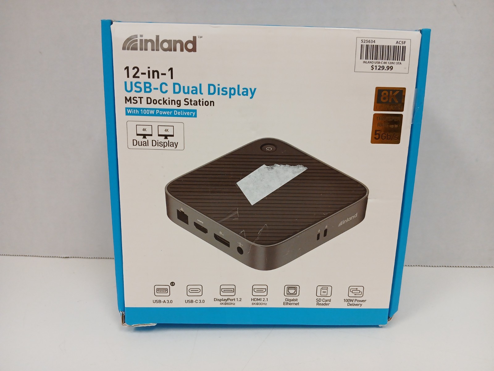 Inland 12-in-1 USB-C Dual Display MST Docking Station