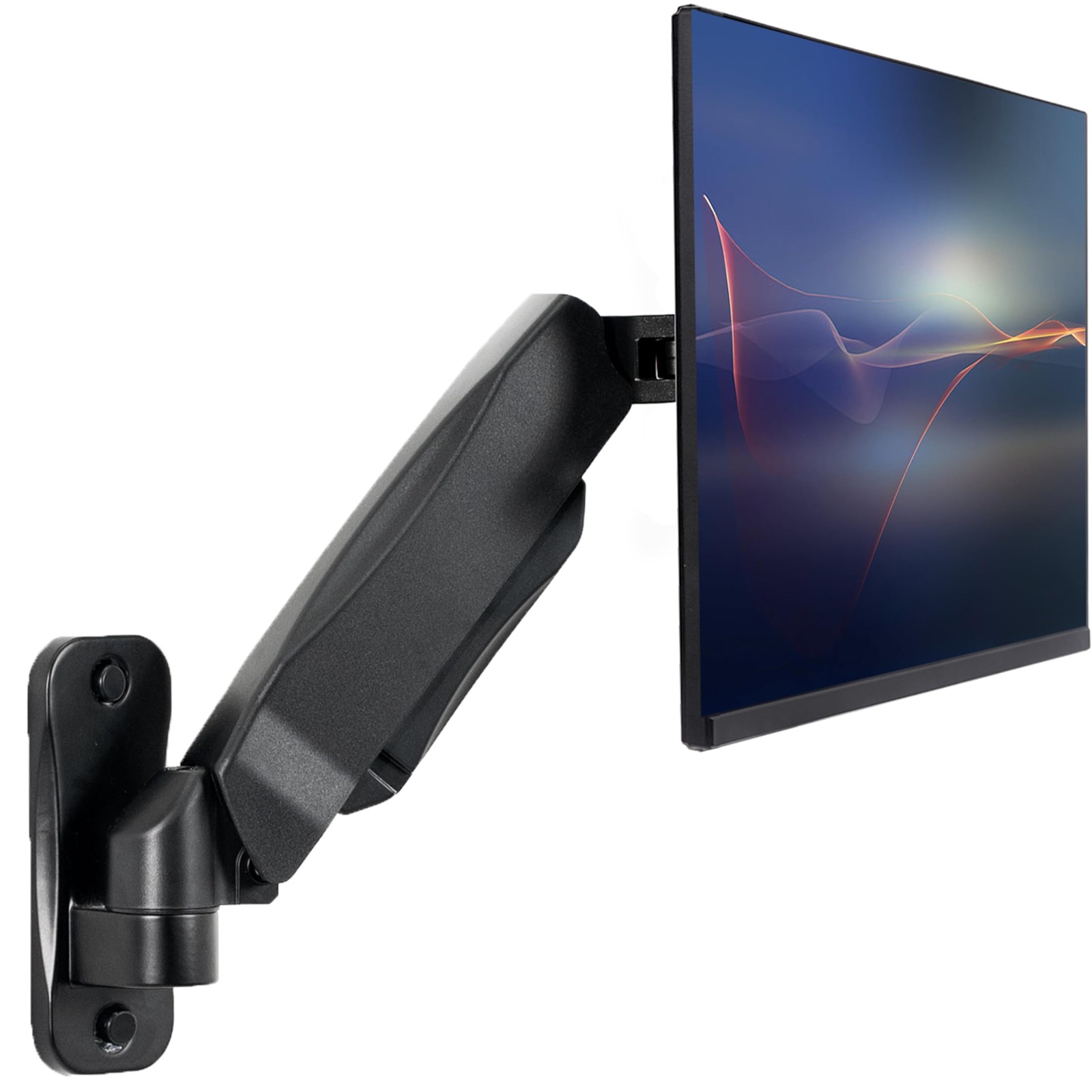 VIVO Height Adjustable Pneumatic Arm Single Monitor Wall Mount, Full Motion A...