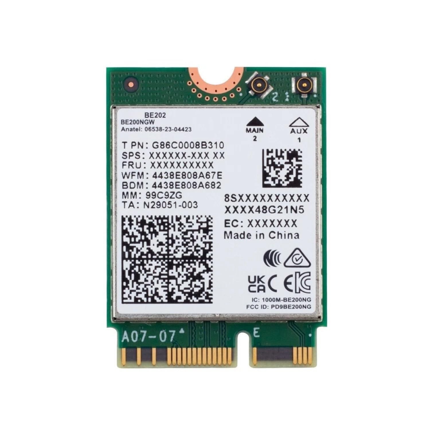 HighZer0 Electronics BE202 WiFi 7 Card | M.2 PCIe WiFi Card | Tri-Band 2.4/5/6