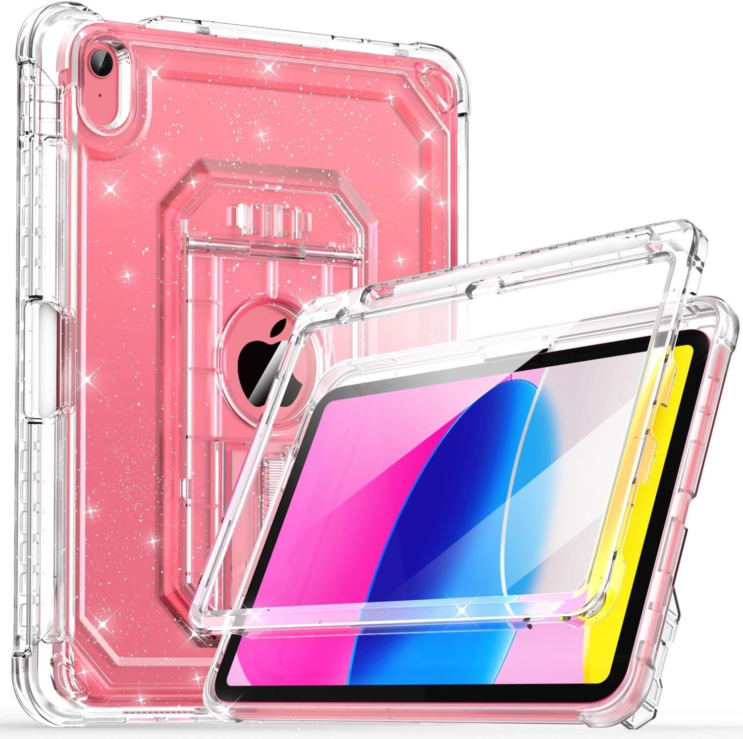 Cantis Clear Glitter Case for iPad 11 Inch A16 2025 with Pencil Holder & Screen