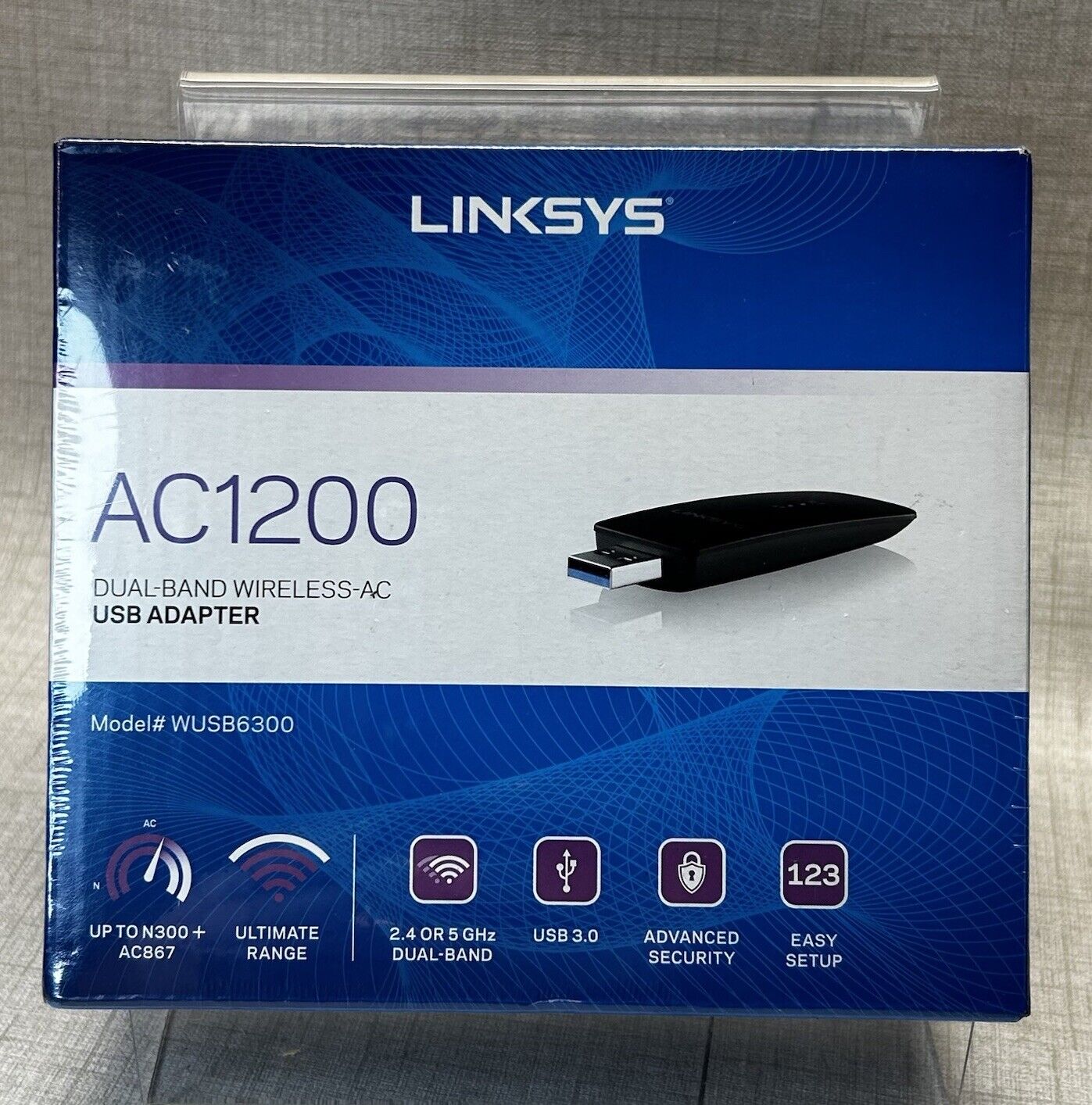 NEW In Box Sealed Linksys WUSB6300 Dual-Band AC1200 Wireless USB 3.0 Adapter 