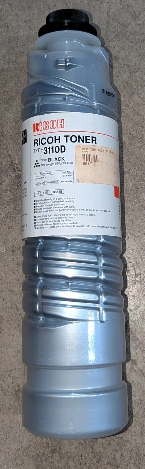 Genuine Ricoh Type 3110D 888181 Black Toner Cartridge Ricoh/Savin/Lanier Aficio
