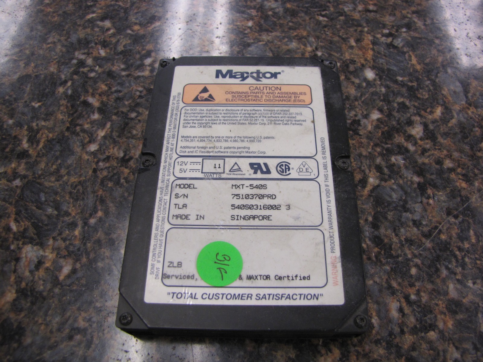 Maxtor MXT-540S MXT Series 540MB 6300 RPM SCSI 256KB Internal Hard Drive