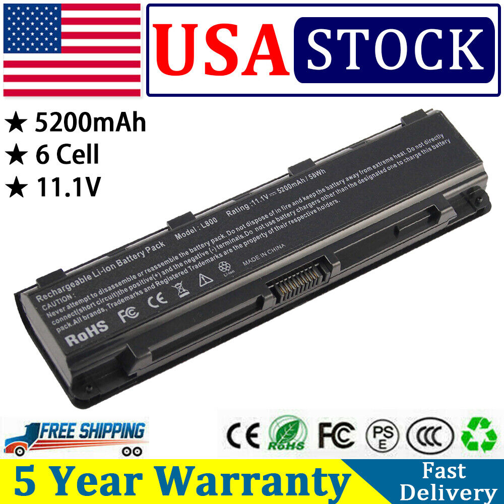 5200mAh Battery For TOSHIBA Satellite C55-A5300 C55Dt-A5241 C55t-A5222 C55-A5245