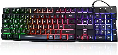  RK100+ Multiple Color Rainbow LED Backlit Large Size USB Wired New RK100+