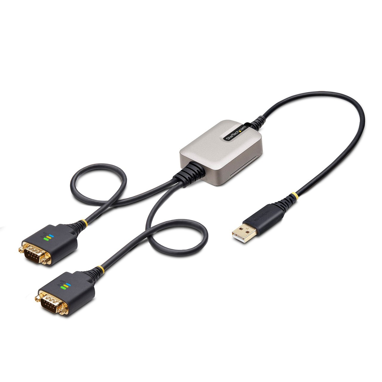 StarTech 2ft/60cm 2-Port USB to Serial Adapter Cable, COM Retention, FTDI, DB...
