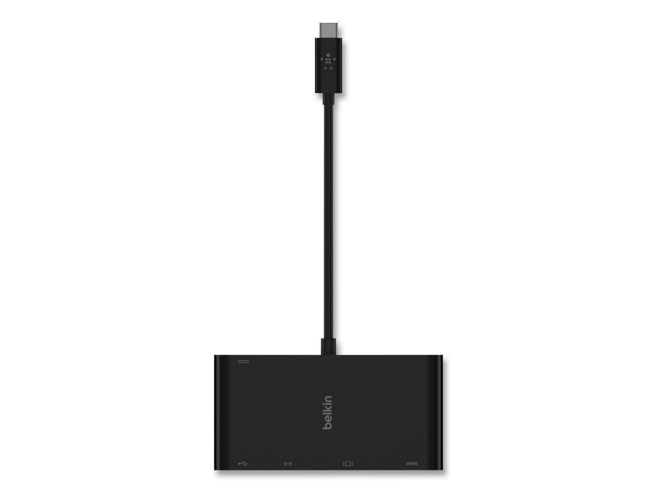 Belkin AVC004BK-BL USB-C Multimedia + Charge Adapter for Notebook - 100 W - USB