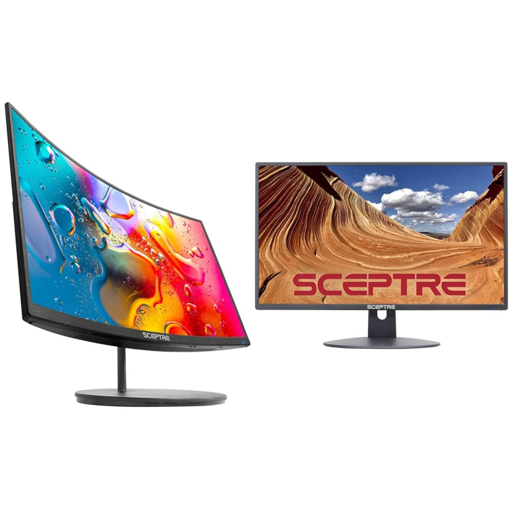 27" Curved FHD 75Hz LED Monitor (C275W-1920RN) 24" Professional Thin 1080P LED M