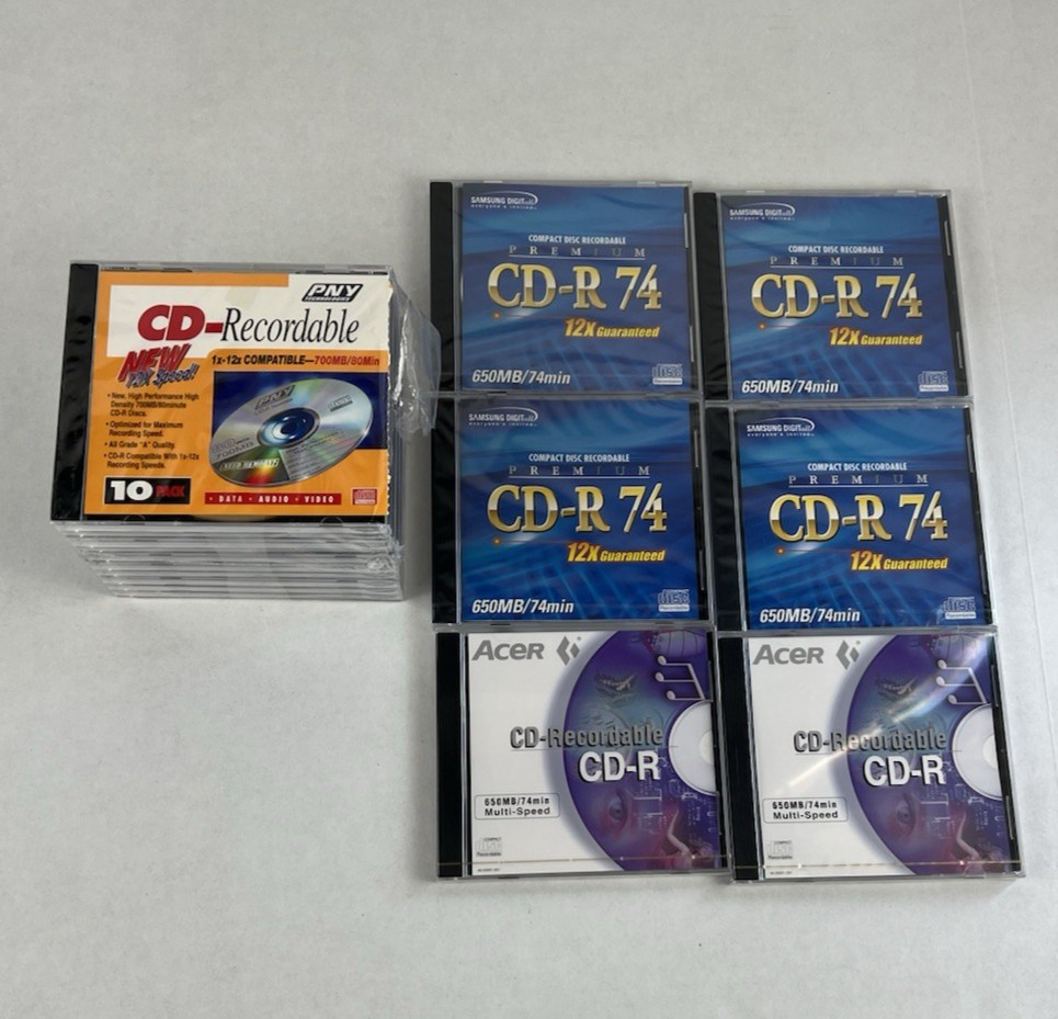 Mixed Lot of CD-R Blank Discs 15 Disc Sealed 650 MB 700 MB