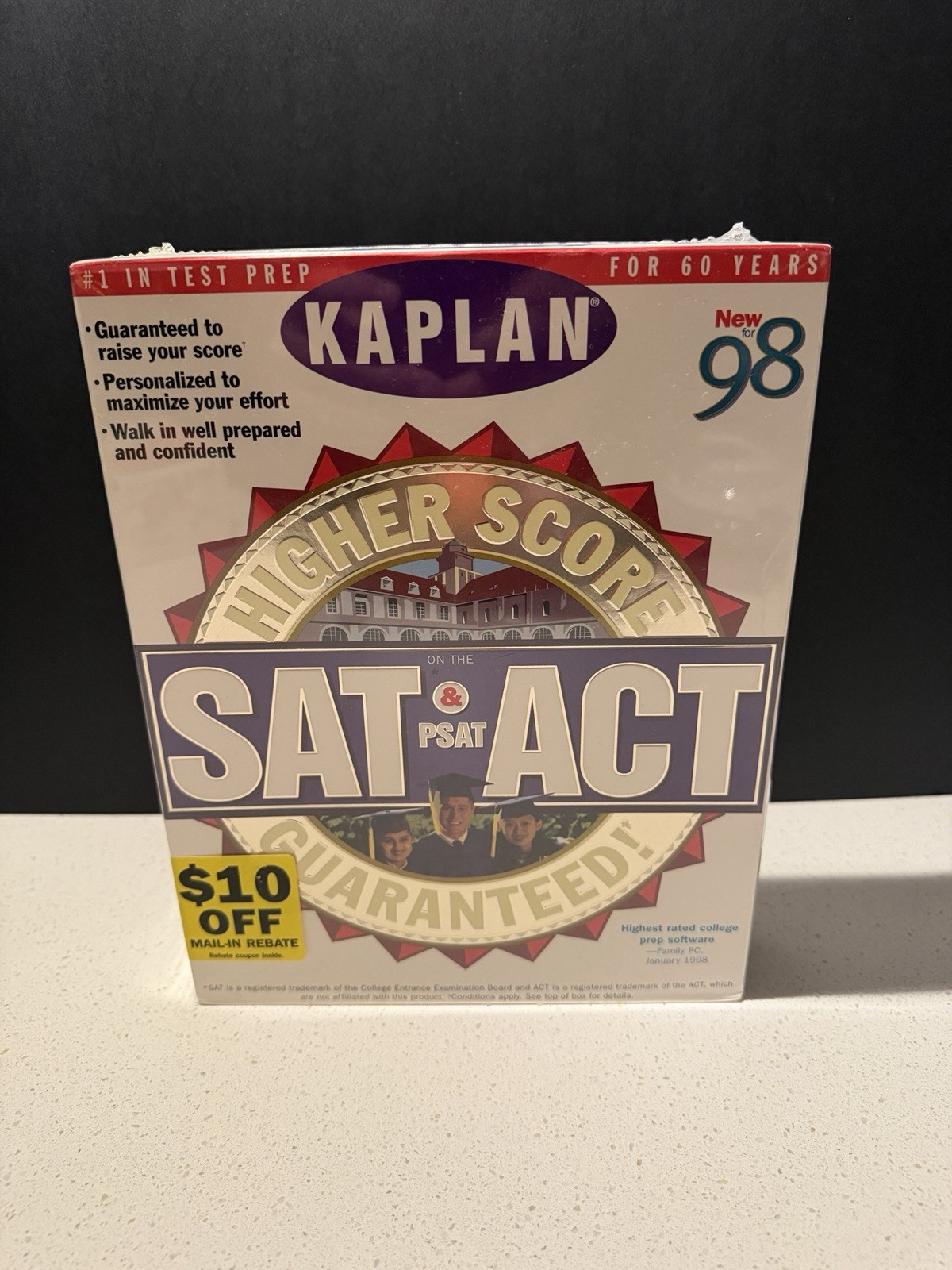 Vintage KAPLAN SAT & PSAT/ACT Software on CD's - NEW in BOX - New for 98 WIN/MAC