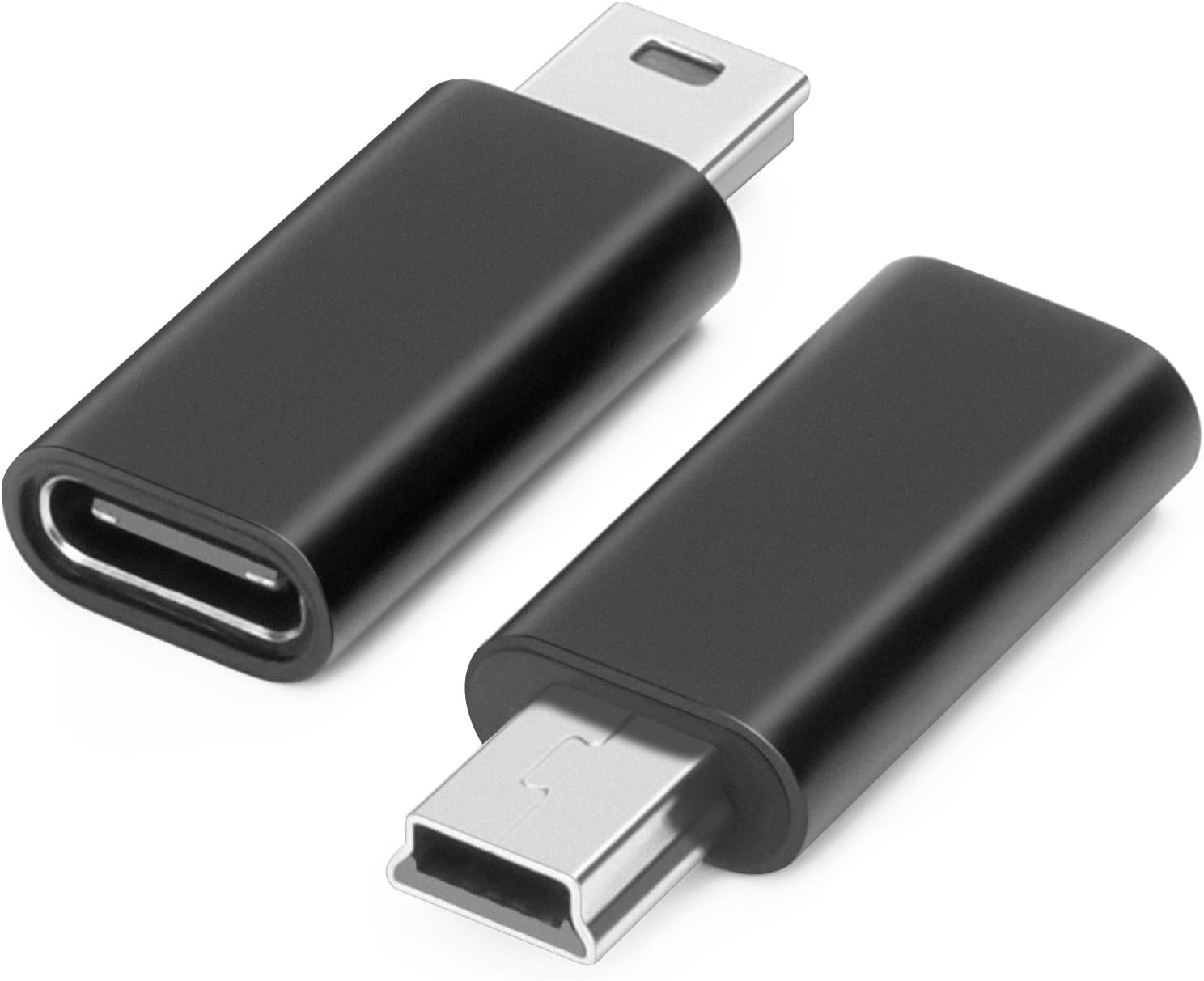 USB C to Mini USB Adapter (2 Pack), USB-C Female to Mini USB Male Adapter, Alumi