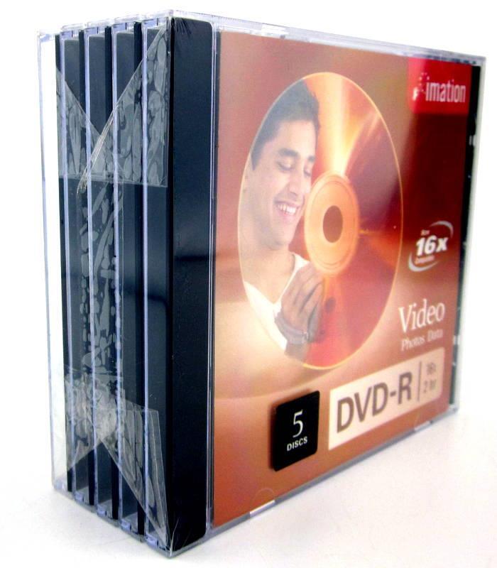 IMATION 5 x PACK DVD-R BLANK DISCS - VIDEOS PHOTO DATA DVD 16 x 2HR - BRAND NEW