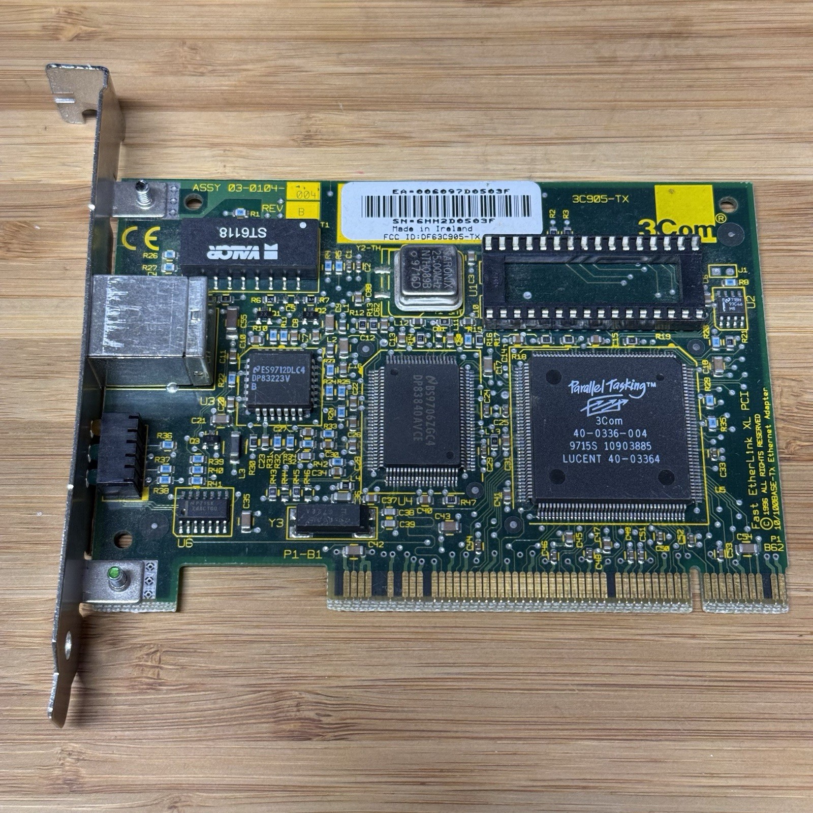 3Com EtherLink XL 3C905-TX PCI 10/100 Ethernet Network Card RJ45 Tested