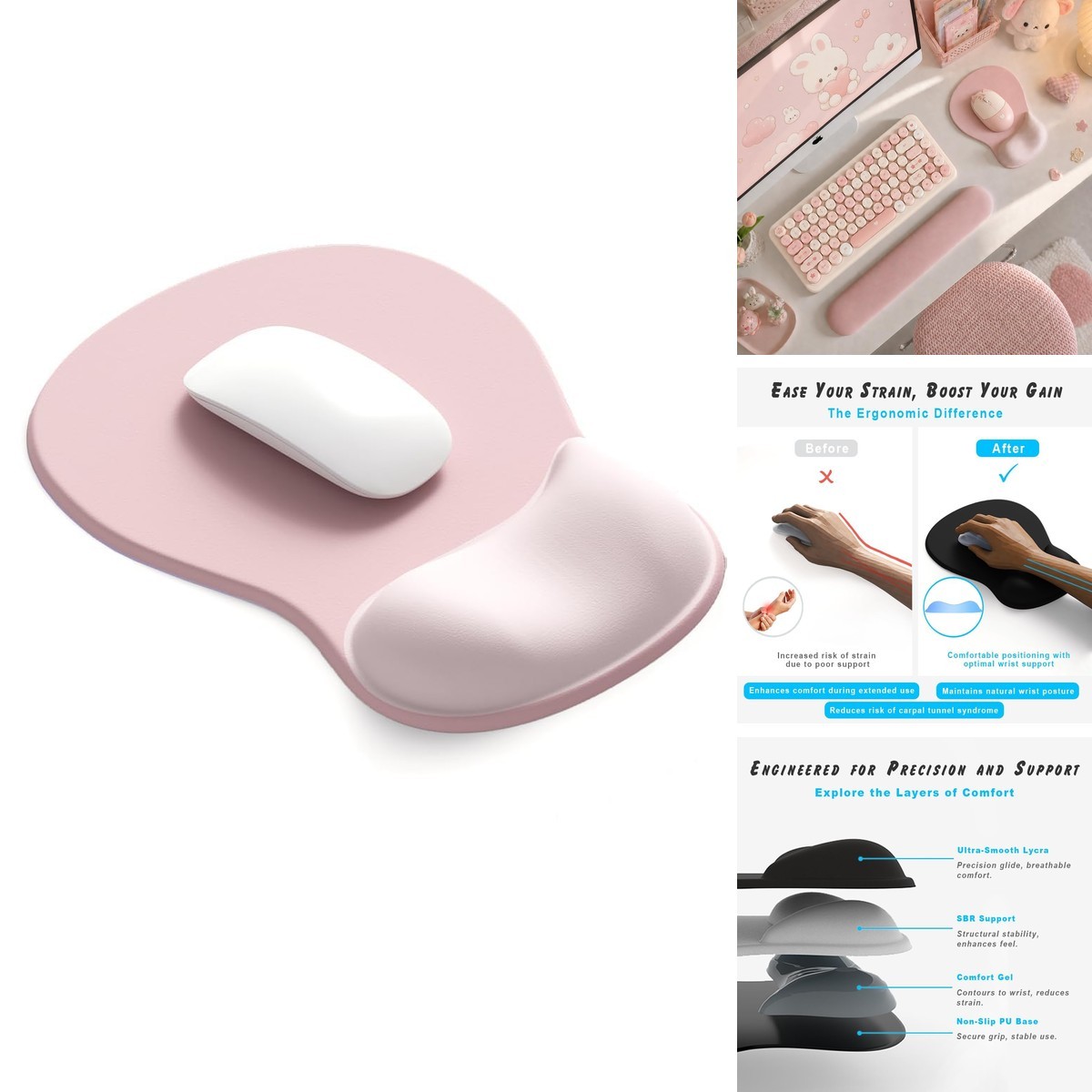 DEMON CHEST ErgoComfort Gel Wrist Rest Mouse Pad-Ergonomic Office Mousepad
