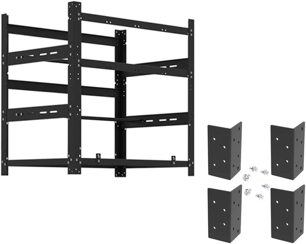 Sluice V.2 12 GPU Mining Rig Frame, 4 Stacking Brackets - Black