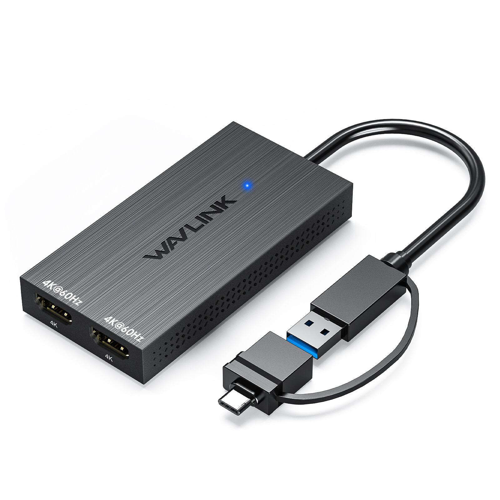 DisplayLink Dual 4K@60Hz Monitor Docking Station USB 3.1/USB C 2x 4K HDMI Hub