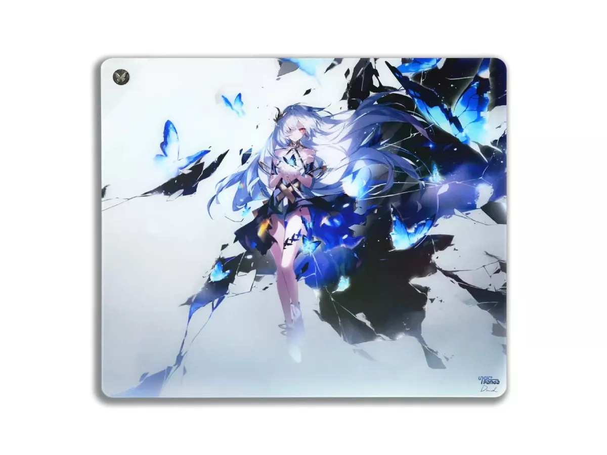 Uncle Panda UP-GLASS-BUTTERFLY-RUIN Glass Mouse Pad 490x420mm New