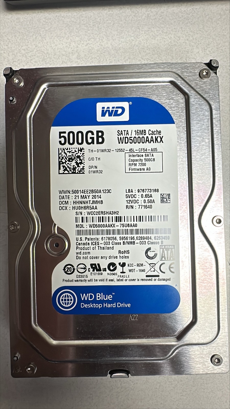 WD Blue WD5000AAKX-75U6AA0