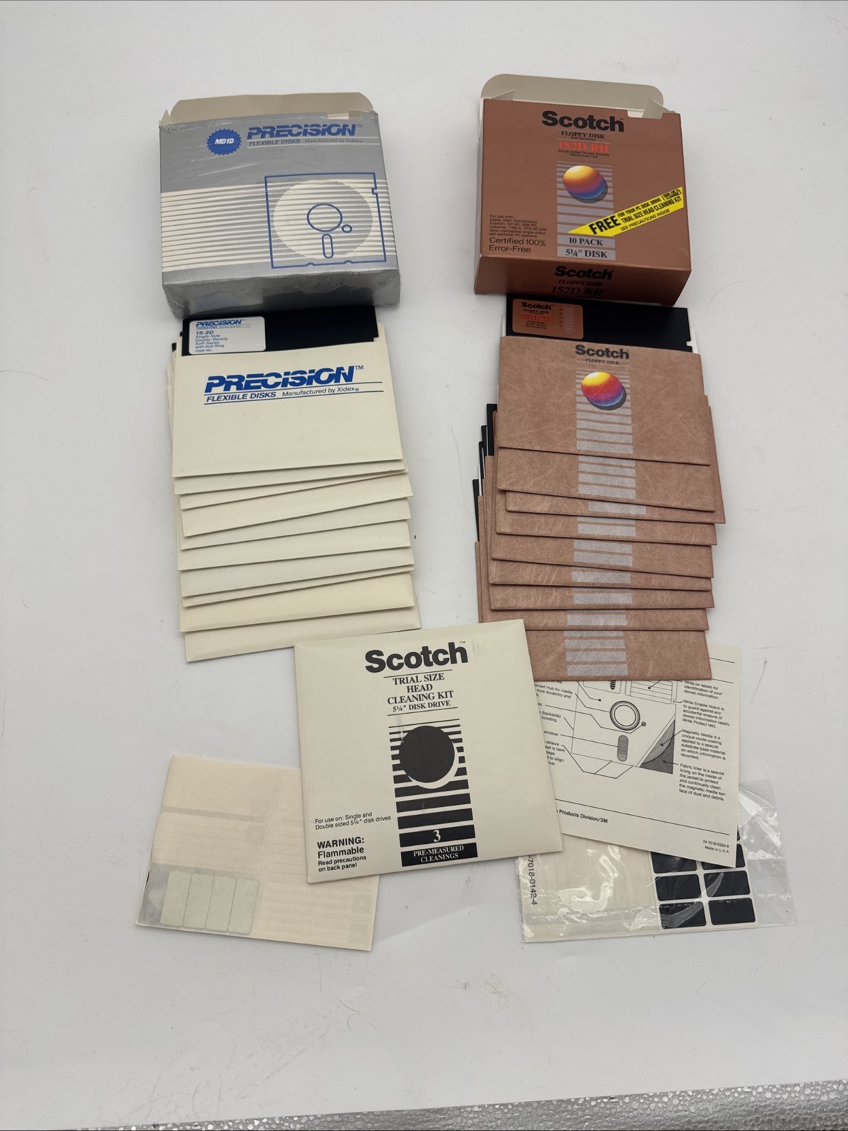 Vintage NOS Scotch And Precision Floppy Disks  1S2D RH 5 1/4" 19 Disks