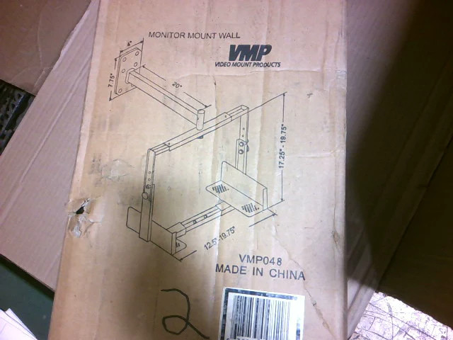Video Mount Products VMP048 Wall Mount for Monitor 13-20" 75lb.-New In Box
