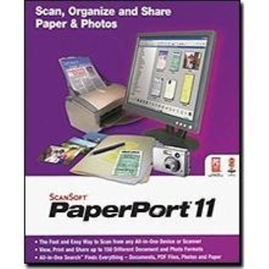 PaperPort 11 PC CD scan organize share documents photos scanner tools software