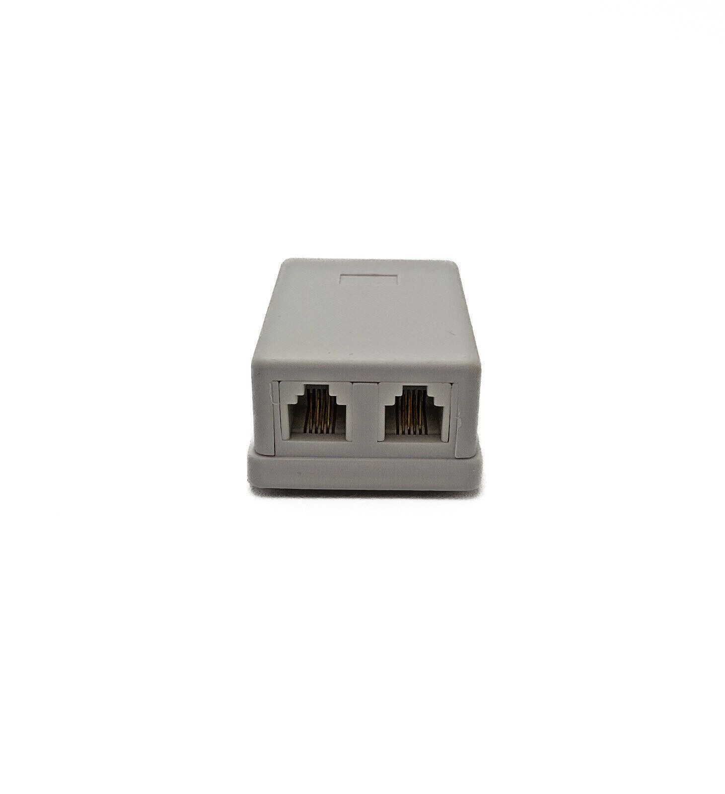 STEREN RJ11 300-146WH 4C Telephone Dual Surface Jack Surface Mount ABS White
